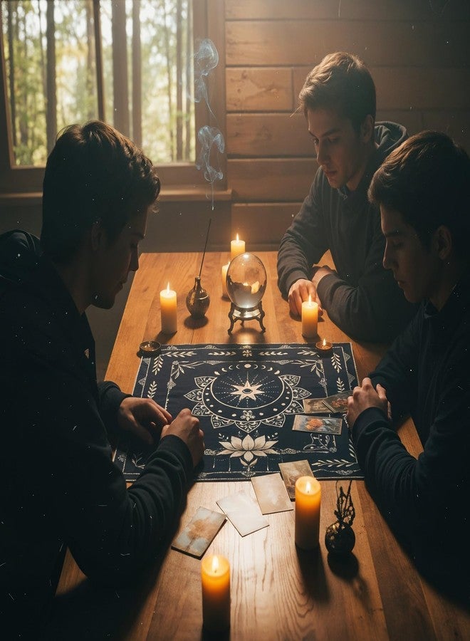 سكويشي قماش التارو، قماش التارو للتوزيع، سجادة مربعة للتنبؤ بقراءة بطاقات التارو، طقوس روحية، جلسات تأمل - Image 4